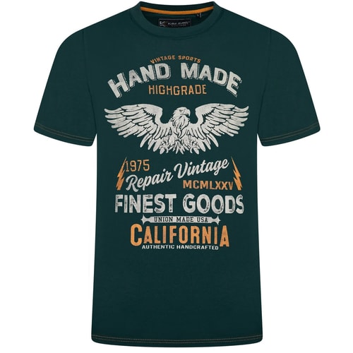 KAM California Finest Goods Print T-Shirt Dunkelblau